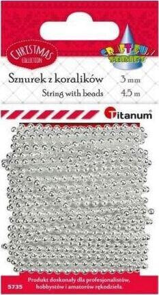 Titanum Koraliki na sznurku 3mmx4,5m srebrne