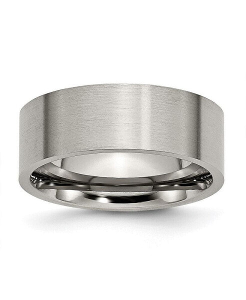 Titanium Brushed Flat Wedding Band Ring