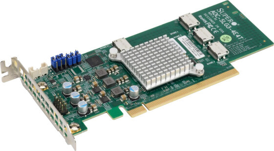 Supermicro AOC-SLG3-4E4T - PCIe - OcuLink - Low-profile - PCIe 3.0 - Green - 12.8 Gbit/s