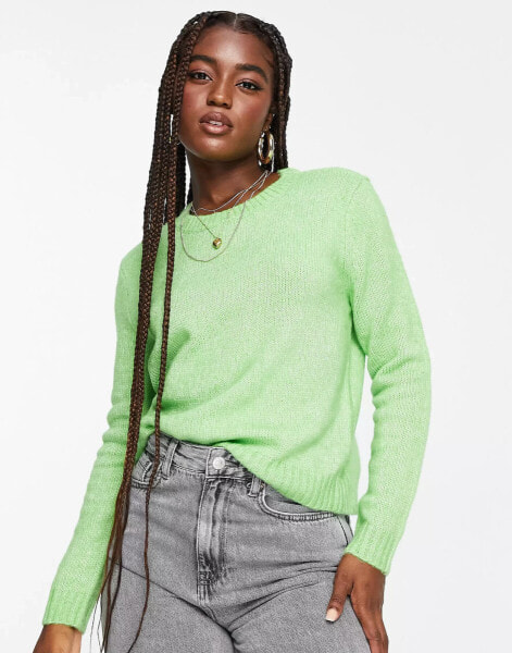 JDY crew neck jumper in green