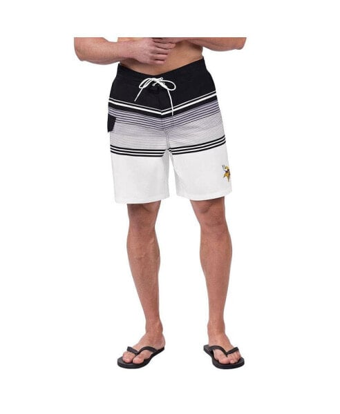 Men's Black Minnesota Vikings Jump Shot Volley Swim Trunks