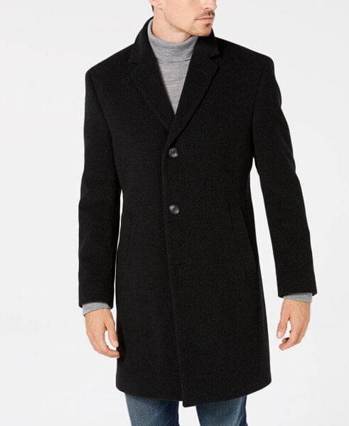 Men's Barge Classic Fit Wool/Cashmere Blend Solid Overcoat