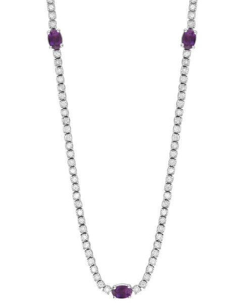 Macy's amethyst (1-1/4 ct. t.w.) & Diamond (1-1/2 ct. t.w.) 18" Tennis Bracelet in Sterling Silver (Also in Blue Topaz, Garnet, & Citrine)