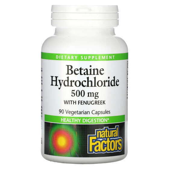 Betaine Hydrochloride with Fenugreek, 500 mg, 90 Vegetarian Capsules