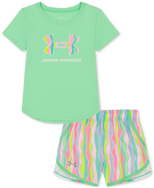 Toddler & Little Girls Logo T-Shirt & Printed Shorts, 2 Piece Set