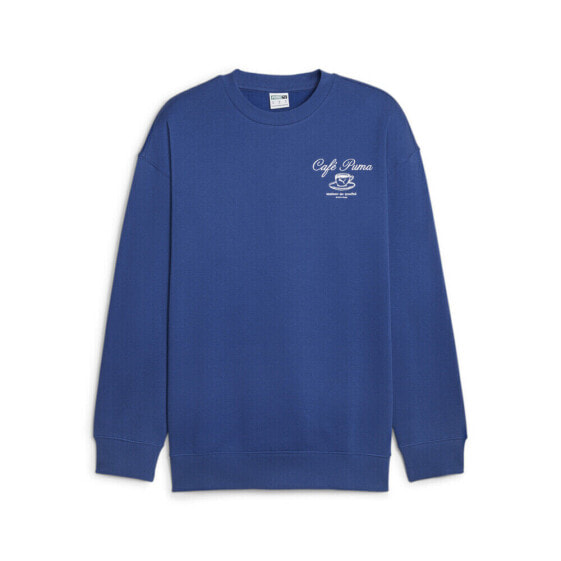 Худи мужское PUMA Classics Cafe Crew Neck Sweatshirt Blue 62524567