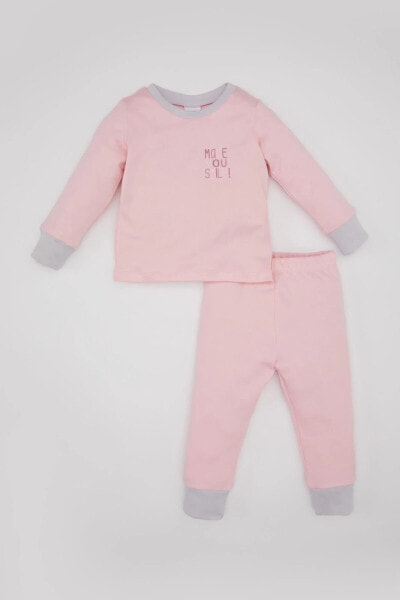 Kız Bebek Baskılı Uzun Kollu Pijama Takımı C0668A524SP