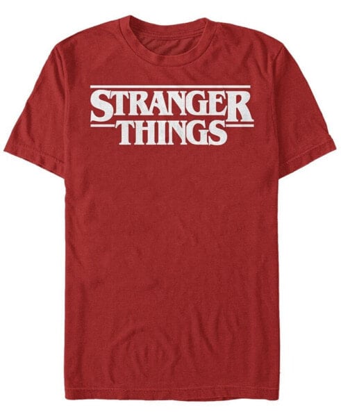 Stranger Things Men's Solid Logo Left Chest Short Sleeve T-Shirt