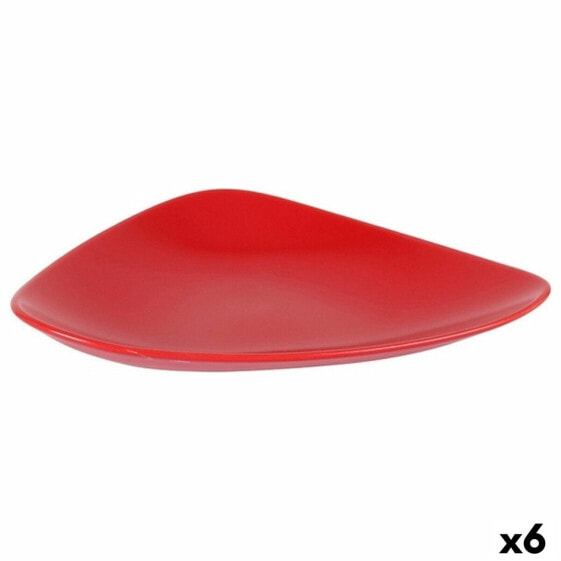 Десертная тарелка Красный Керамика 24 x 18 x 3 cm (6 штук)