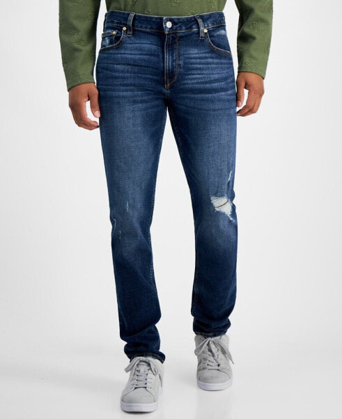 Men's Destroyed Slim Tapered Fit Jeans