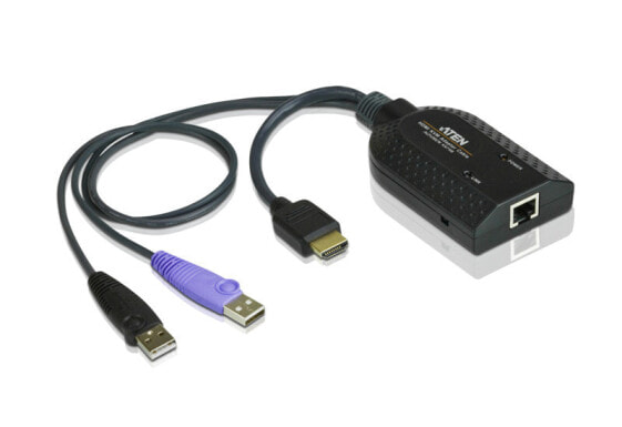 ATEN KA7168 - USB - HDMI - Black - Plastic - 104 g - 1 x RJ-45 - 2 x USB A - 1 x HDMI
