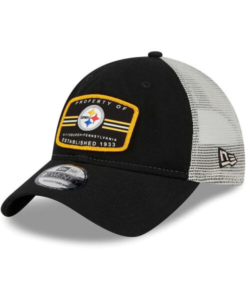 Men's Black Pittsburgh Steelers Property Trucker 9TWENTY Snapback Hat
