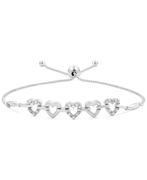 Браслет Macy's Diamond Heart Sterling Silver.