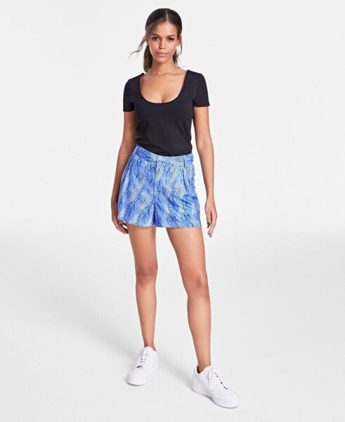 Шорты женские Bar III Printed Pleated, Created for Macy's