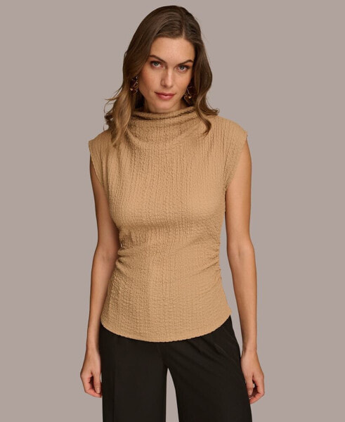 Women's Cap-Sleeve Mock-Neck Top