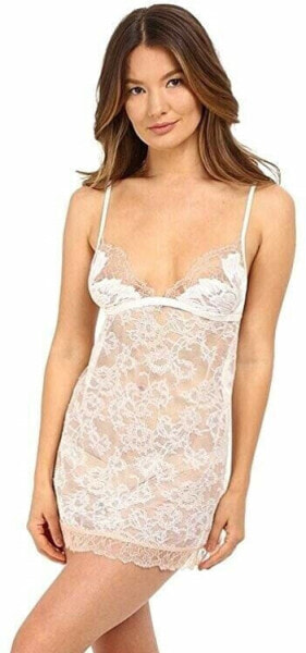 La Perla 168507 Womens Talisman Sheer Floral Lace Chemise White/Nude Size Large