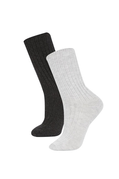 Kadın 2'li Pamuklu Kışlık Çorap