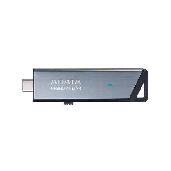 ADATA UE800 - 512 GB - USB Type-C - 3.2 Gen 2 (3.1 Gen 2) - 1000 MB/s - Slide - Silver