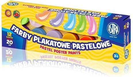 Astra Farby plakatowe pastelowe 12 kolorów 20ml (301118001)