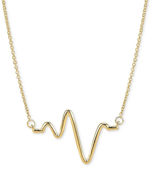 Sarah Chloe large Heartbeat Pendant Necklace, 16" + 2" extender, available in Sterling Silver or 14k Gold Plated Sterling Silver