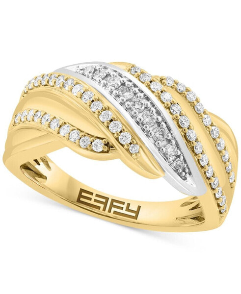 EFFY® Diamond Multi-Row Swirl Ring (3/8 ct. t.w.) in 14k Two-Tone Gold