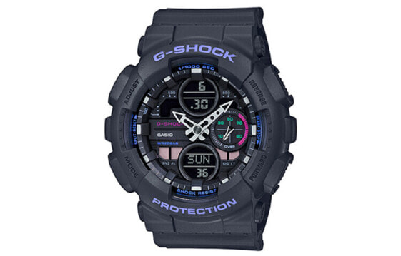 CASIO 卡西欧 G-SHOCK YOUTH系列 GST系列 复古时尚潮流三眼双显运动防水石英手表 日韩表 女表 紫色 GMA-S140-8APR / Кварцевые часы CASIO G-SHOCK YOUTH GST GMA-S140-8APR