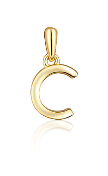 Minimalist gold-plated letter "C" pendant SVLP0948XH2GO0C