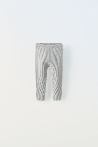 Ribbed knit 100% cashmere leggings