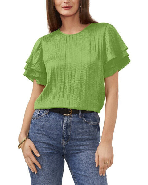 Vince Camuto Pleated Blouse Women's Green M