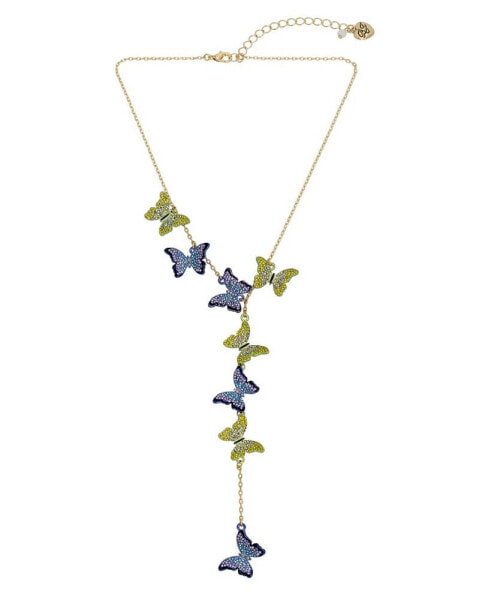 Faux Stone Butterfly Y Necklace