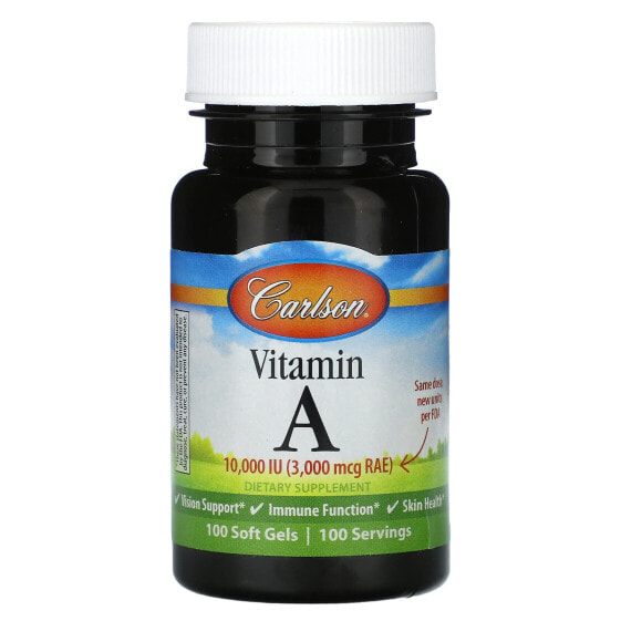 Витамин A в Soft Gels Carlson 4,500 мкг RAE (15,000 IU), 120 шт.