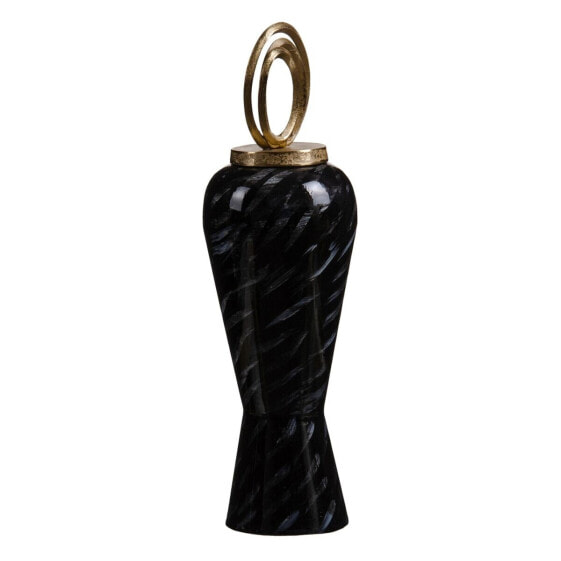 Китайская ваза BB Home Кувшин 18 x 18 x 58 см Стеклянный Чёрный Позолоченный Металл
