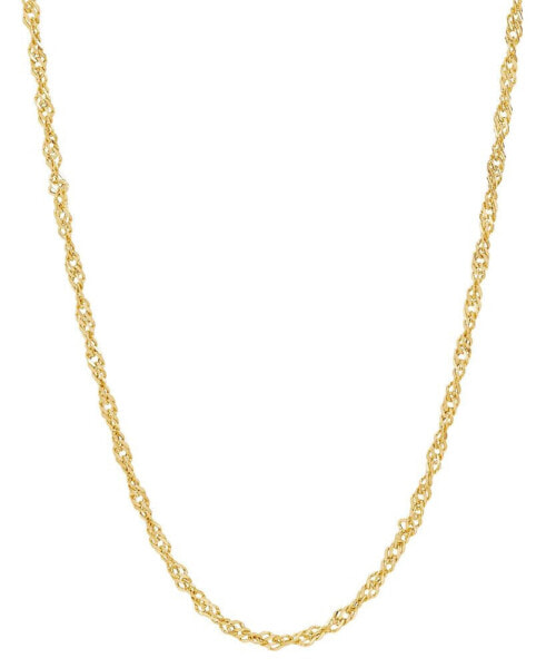 Singapore Link 20" Chain Necklace in 14k Gold