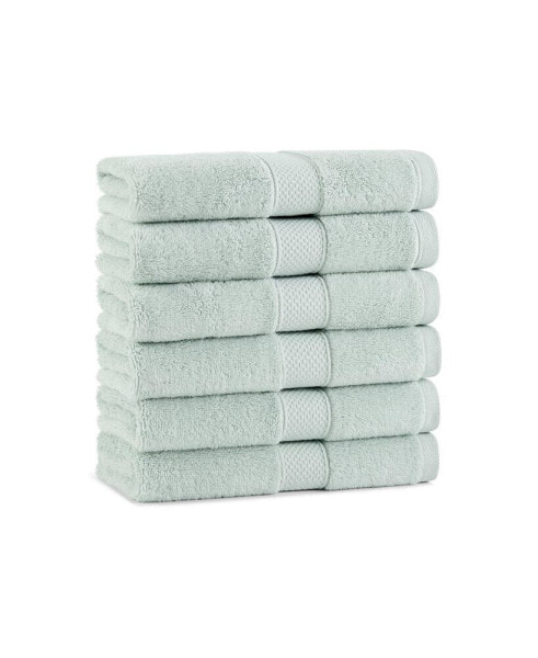 Aston & Arden Egyptian Cotton Luxury Hand Towels (Pack of 6), 600GSM, Seven Color Options, Jacquard Dobby Border, 16x30