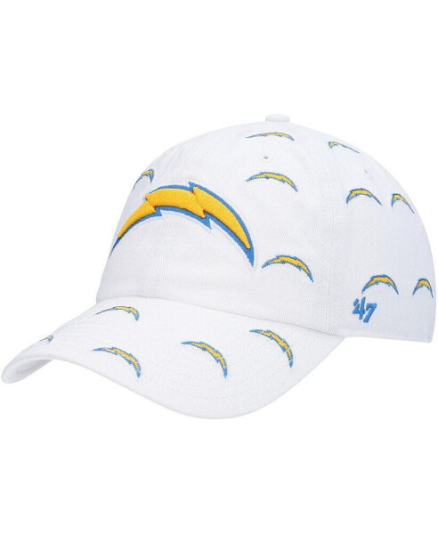 Women's White Los Angeles Chargers Team Confetti Clean Up Adjustable Hat