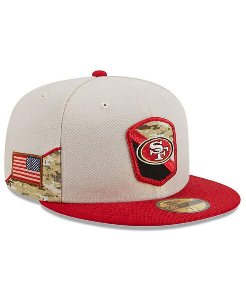 Men's Stone, Scarlet San Francisco 49ers 2023 Salute To Service 59FIFTY Fitted Hat