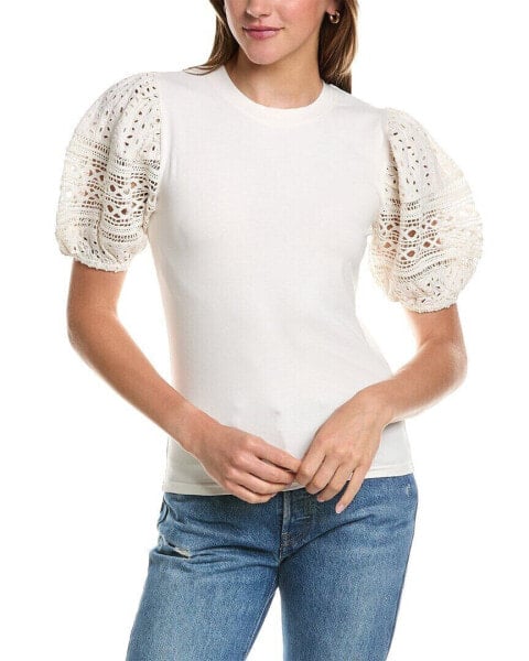 French Connection Rosana Anges Broiderie T-Shirt Women's