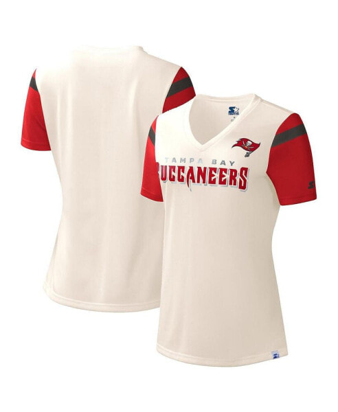 Women's White Tampa Bay Buccaneers Kick Start V-Neck T-shirt