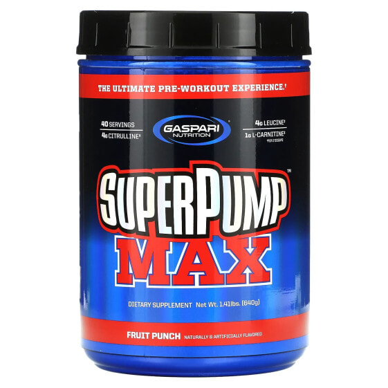 Gaspari Nutrition, SuperPump Max, фруктовый пунш, 640 г (1,41 фунта)