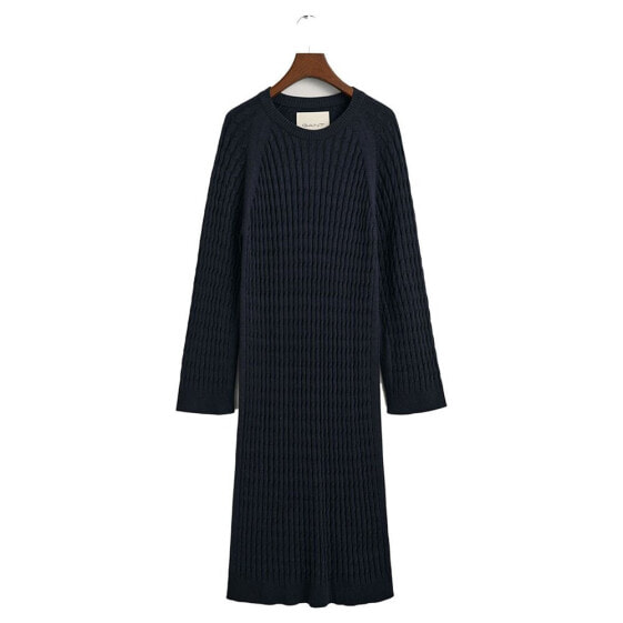 GANT Cable Long Sleeve Long Dress