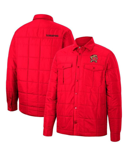 Куртка Colosseum мужская красная с квадратным узором Detonate Full-Snap.