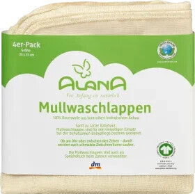 Mullwaschlappen, natur, ca. 25 x 25 cm, 4 St