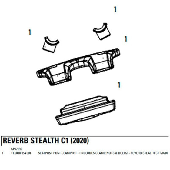 Крепление подседельного штыря для велосипеда ROCKSHOX Seatpost Post Clamp Kit For Reverb Stealth C1 2020 Рокшокс