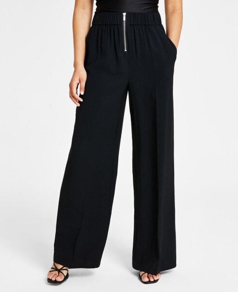 Women's Front-Zip Wide-Leg Pants, Created for Macy's