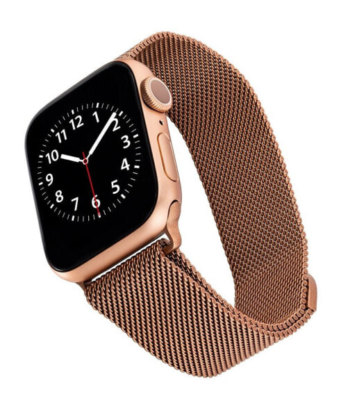 Ремешок для часов WITHit розовое золото из нержавеющей стали с сетчатым ремешком, совместимый с Apple Watch 42/44/45/Ultra/Ultra 2
