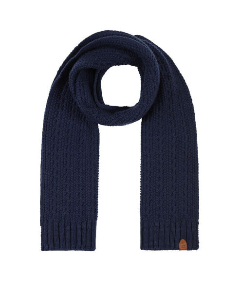Men's Leather Patch Cable Scarf