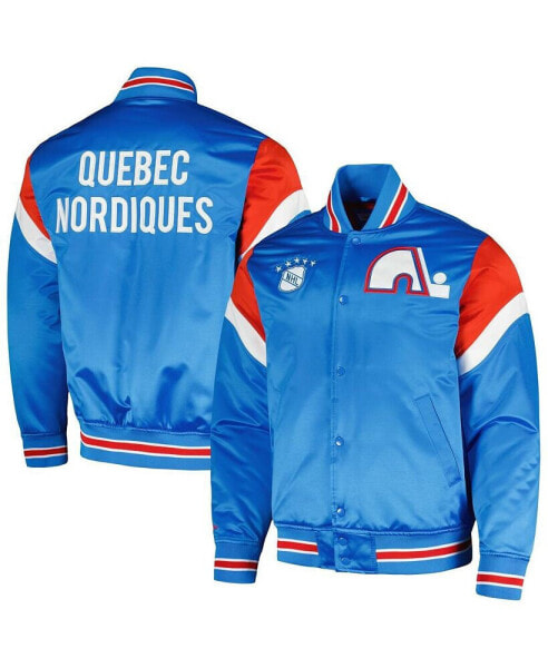 Men's Blue Quebec Nordiques Midweight Satin Full-Snap Jacket