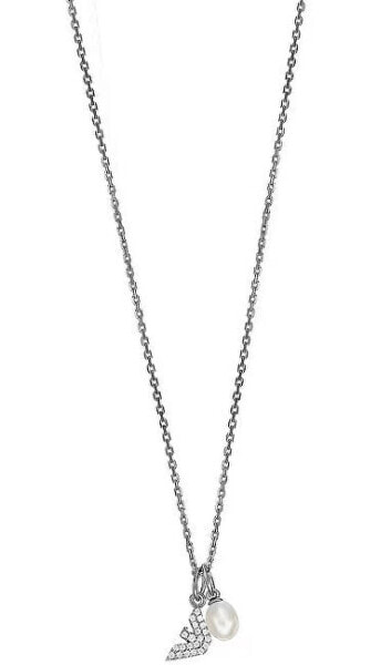 Stylish silver necklace with zircons EG3574040