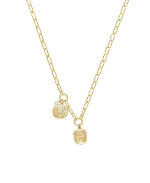 Double Medallion Chain Necklace