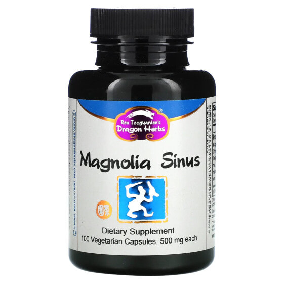 Витамины для нервной системы Dragon Herbs Магнолия Синус, 500 мг, 100 вегетарианских капсул